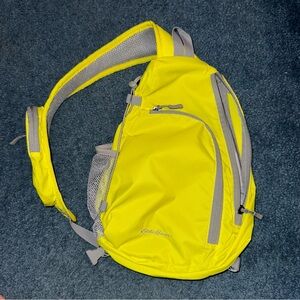 Eddie Bauer Slingback Backpack Gray Neon Yellow
